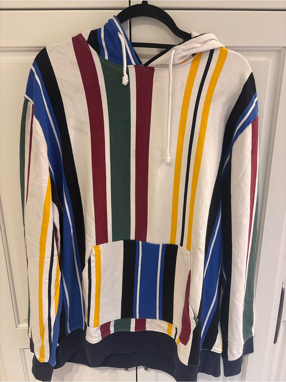 PacSun Men’s Large Multicolor Vertical Stripe Hoodie Retro Y2K